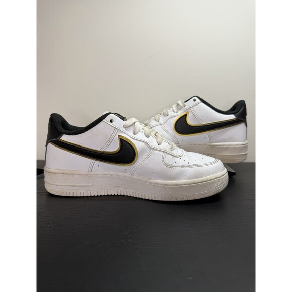 Nike Air Force 1 '07 LV8 Double Swish White/black/gold Colorway 4Y, Womens 5.5 - Picture 2 of 13